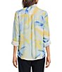 DKNY by Donna Karan Georgette Point Collar 3/4 Roll-Tab Sleeve Button Front Shirt - Image 2