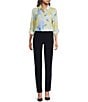 DKNY by Donna Karan Georgette Point Collar 3/4 Roll-Tab Sleeve Button Front Shirt - Image 5