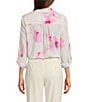 DKNY By Donna Karan Georgette Point Collar Long Roll-Tab Sleeve Button Front Blouse - Image 2