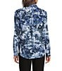 Donna Karan DKNY by Donna Karan Georgette Point Collar Long Roll-Tab Sleeve Button Front Shirt, Color:Hudson Blue/Liberty Multi - Image 4