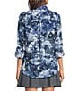 DKNY by Donna Karan Georgette Point Collar Long Roll-Tab Sleeve Button Front Shirt - Image 3