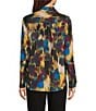 Donna Karan DKNY by Donna Karan Georgette Roll Tab Sleeve Button Front Shirt, Color:Classic Blue Multi - Image 2