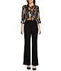 Donna Karan DKNY by Donna Karan Georgette Roll Tab Sleeve Button Front Shirt, Color:Classic Blue Multi - Image 4