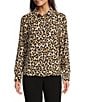 DKNY by Donna Karan Georgette Roll Tab Sleeve Button Front Shirt - Image 1
