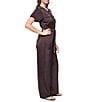 DKNY by Donna Karan Glazed Dressing Crew Neck Short Roll-Tab Sleeve Zip Front Jumpsuit - Image 3