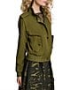 Donna Karan DKNY by Donna Karan Heavy Twill Long Sleeve Bomber Jacket, Color:Dark Olive - Image 4