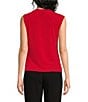 DKNY by Donna Karan Jersey Knit Twist Neck With Hardware Sleeveless Blouse - Image 2