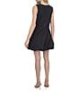 Donna Karan DKNY by Donna Karan Crew Neck Sleeveless Tech Poplin Bubble Hem Shift Dress, Color:Black - Image 2