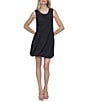 Donna Karan DKNY by Donna Karan Crew Neck Sleeveless Tech Poplin Bubble Hem Shift Dress, Color:Black - Image 3