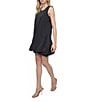 Donna Karan DKNY by Donna Karan Crew Neck Sleeveless Tech Poplin Bubble Hem Shift Dress, Color:Black - Image 4