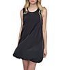 Donna Karan DKNY by Donna Karan Crew Neck Sleeveless Tech Poplin Bubble Hem Shift Dress, Color:Black - Image 5