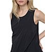 Donna Karan DKNY by Donna Karan Crew Neck Sleeveless Tech Poplin Bubble Hem Shift Dress, Color:Black - Image 6