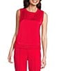 Donna Karan DKNY By Donna Karan Mix Media Sleeveless Top, Color:Watermelon Sugar - Image 1