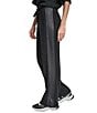 Donna Karan DKNY by Donna Karan Coordinating Mixed Media Hacci Mare Wide Leg Pants, Color:Black/Black - Image 3