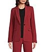 Donna Karan DKNY by Donna Karan Notch Lapel Long Sleeve One-Button Jacket, Color:Merlot - Image 1