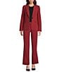 Donna Karan DKNY by Donna Karan Notch Lapel Long Sleeve One-Button Jacket, Color:Merlot - Image 4