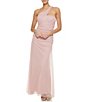 DKNY By Donna Karan One Shoulder Ruched Mesh Long Dress - Image 1