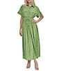 Donna Karan DKNY by Donna Karan Petite Size Button Down Collar Shirt Dress, Color:Salted Lime - Image 1