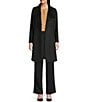 Donna Karan DKNY by Donna Karan Petite Size Wool Blend Stand Collar Snap Front Coat, Color:Black - Image 1