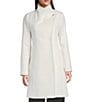 Donna Karan DKNY by Donna Karan Petite Size Wool Blend Stand Collar Snap Front Coat, Color:Pearl - Image 1