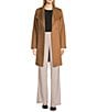 Donna Karan DKNY by Donna Karan Petite Size Wool Blend Stand Collar Snap Front Coat, Color:Dark Camel - Image 4