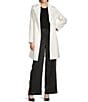 Donna Karan DKNY by Donna Karan Petite Size Wool Blend Stand Collar Snap Front Coat, Color:Pearl - Image 4