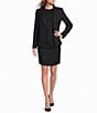 DKNY by Donna Karan Pinstripe Studded Notch Collar Long Sleeve Coordinating Jacket - Image 3