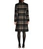 Donna Karan DKNY by Donna Karan Plaid Print Shawl Collar One Button Wool Blend Coat, Color:Black Plaid - Image 3