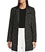 Donna Karan DKNY by Donna Karan Platt Tweed Notch Collar Long Sleeve One Button Topper, Color:Black/Ivory - Image 1