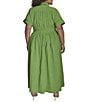 Donna Karan DKNY by Donna Karan Plus Size Button Down Collar Shirt Dress, Color:Salted Lime - Image 2