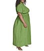 Donna Karan DKNY by Donna Karan Plus Size Button Down Collar Shirt Dress, Color:Salted Lime - Image 3