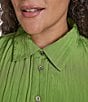 Donna Karan DKNY by Donna Karan Plus Size Button Down Collar Shirt Dress, Color:Salted Lime - Image 5