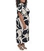 Donna Karan DKNY by Donna Karan Plus Size Crepe Collared Neck Short Sleeve Tie Sash Belt Shirt Dress, Color:Moonlight Multi - Image 3