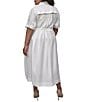 Donna Karan DKNY by Donna Karan Plus Size Short Sleeve Button Front Midi Dress, Color:Ivory - Image 2