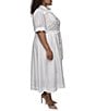 Donna Karan DKNY by Donna Karan Plus Size Short Sleeve Button Front Midi Dress, Color:Ivory - Image 3