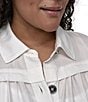 Donna Karan DKNY by Donna Karan Plus Size Short Sleeve Button Front Midi Dress, Color:Ivory - Image 5