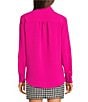 Donna Karan DKNY by Donna Karan Point Collar Roll-Tab Long Sleeve Button Front Shirt, Color:Fuchsia - Image 4