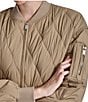 DKNY by Donna Karan Quilted Bomber Ribbed Collar Long Sleeve Zip Front Jacket - Image 5