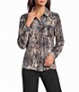 DKNY by Donna Karan Roll Tab Point Collar Button Front Blouse - Image 1