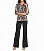 DKNY by Donna Karan Roll Tab Point Collar Button Front Blouse - Image 3