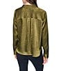 DKNY by Donna Karan Satin Crease Point Collar Twist Button Front Top - Image 5