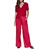 DKNY by Donna Karan Satin High Waist Flat Front Full Length Pull On Pants - Image 4