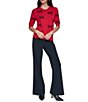 DKNY by Donna Karan Sequin Mini Bow Crew Neck Puff Sleeve Sweater - Image 3