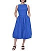 Donna Karan DKNY by Donna Karan Sleeveless Drop Waist Bubble Hem Midi Dress, Color:Atlantic Blue - Image 1