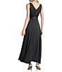 Donna Karan DKNY by Donna Karan Sleeveless High-Low Hem Midi Wrap Gown, Color:Black - Image 2