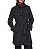 DKNY by Donna Karan Softshell Stand Collar Asymmetrical Zip Trench Coat - Image 1