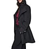 DKNY by Donna Karan Softshell Stand Collar Asymmetrical Zip Trench Coat - Image 3