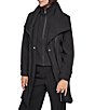 DKNY by Donna Karan Softshell Stand Collar Asymmetrical Zip Trench Coat - Image 4