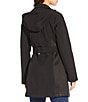 Donna Karan DKNY by Donna Karan Softshell Water Resistant Belted Zip Front Coat, Color:Black - Image 2