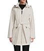 Donna Karan DKNY by Donna Karan Softshell Water Resistant Belted Zip Front Coat, Color:Stone - Image 1